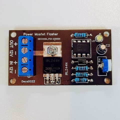 CIRCUITO LAMPEGGIANTE 12 VOLT A MOSFET PER LAMPADE INCANDESCENZA O LED REGOLABILE